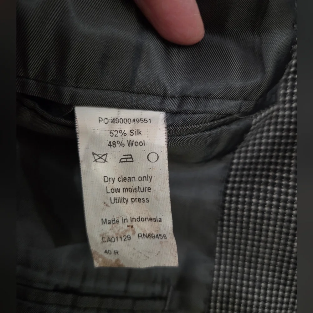 Calvin Klein Men's Nailhead Silk/Wool Blend Sport Coat